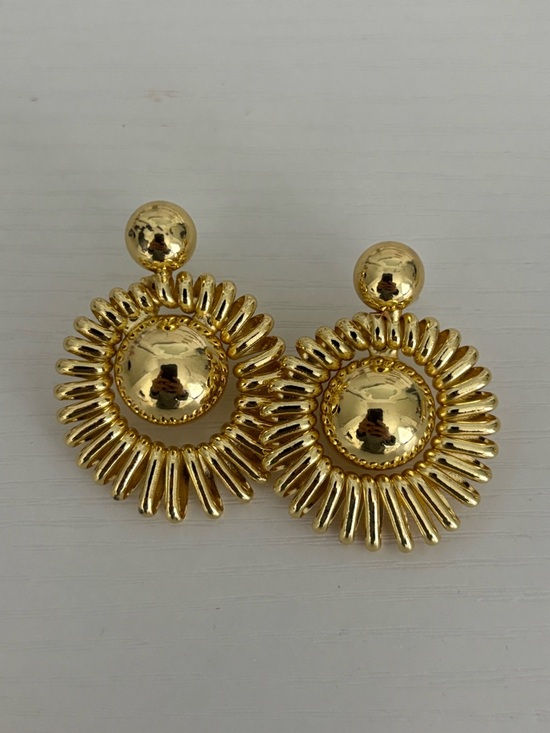 Jewelry - Gold Sunburst Statement Earrings - Women Jewelry
